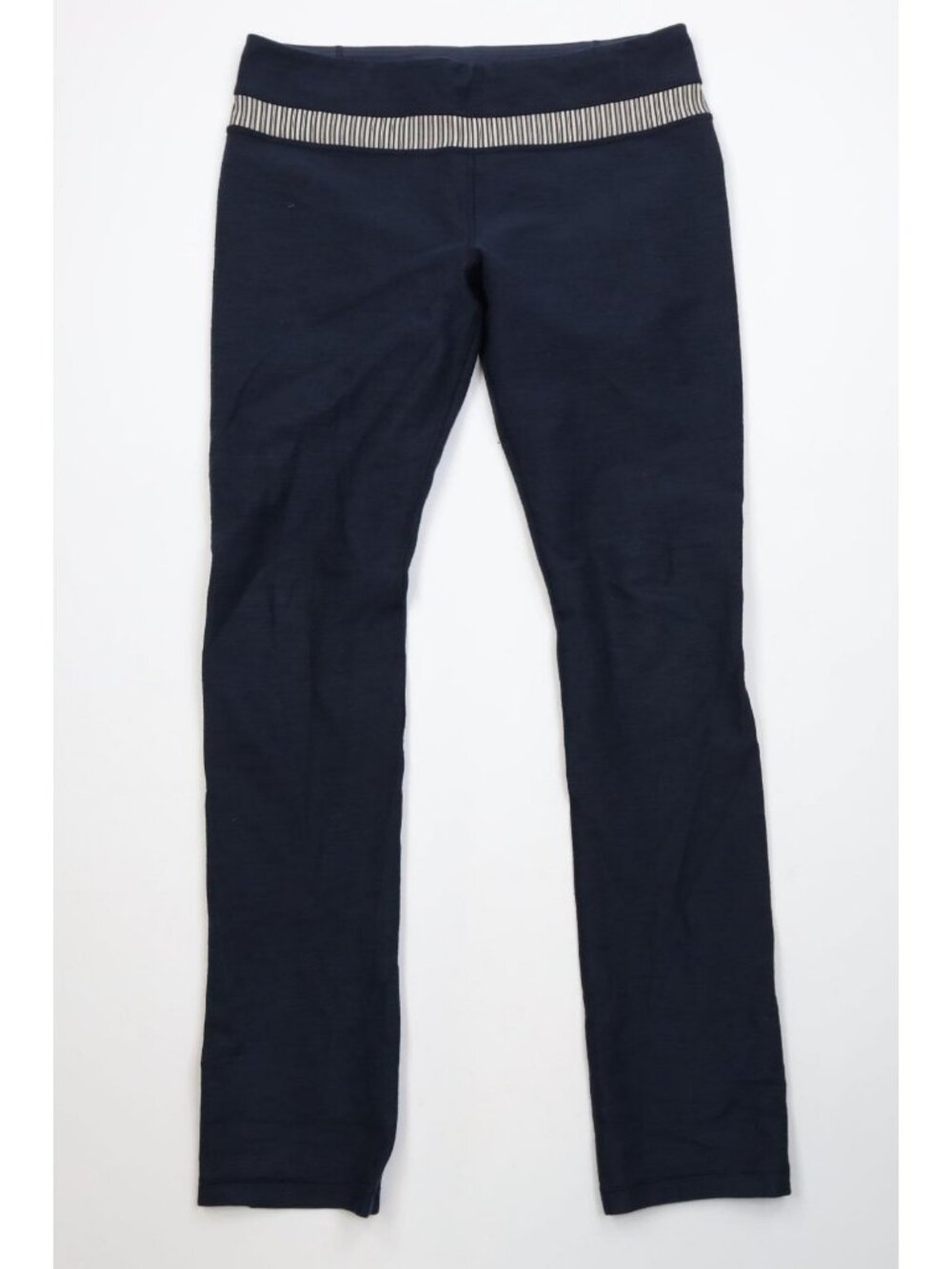 Lululemon Womens Size 10 Skinny Groove Striped Pants Inkwell Navy Blue